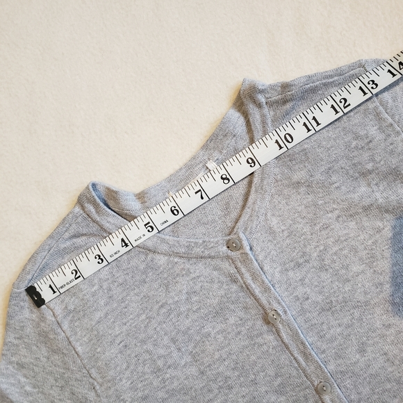 Basic Long Sleeve Light Grey Button-up Cardigan Light Grey Gray Layering - Picture 11 of 11